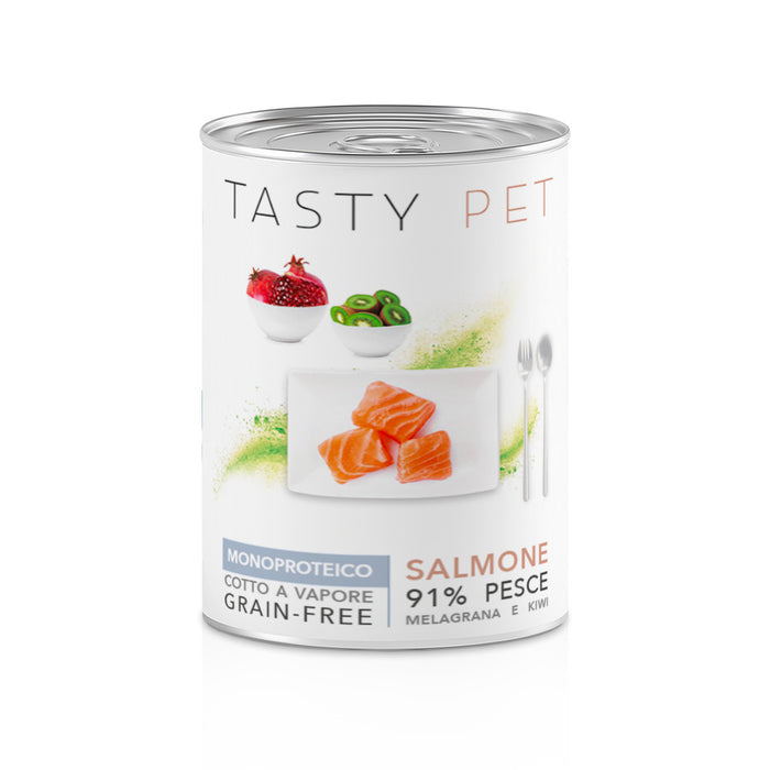 Tasty Pet Confezione di Alimento Completo Umido per Cani - 2301 Patè Monoproteico ToNno Melagrana e Kiwi