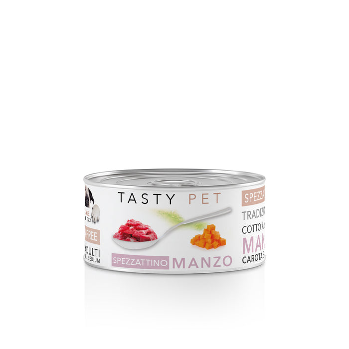 Tasty Pet Confezione di Alimento Completo Umido per Cani - 2502 Spezzatino Manzo Carote e Piselli