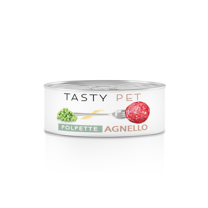 Tasty Pet Confezione di Alimento Completo Umido per Cani - 2603 Polpette al Sugo Agnello varote e piselli