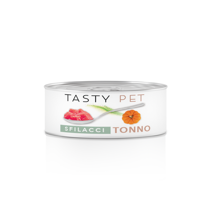 Tasty Pet Confezione di Alimento Completo Umido per Gatti - 5119 Sfilacci di Tonno Mela e Zucca