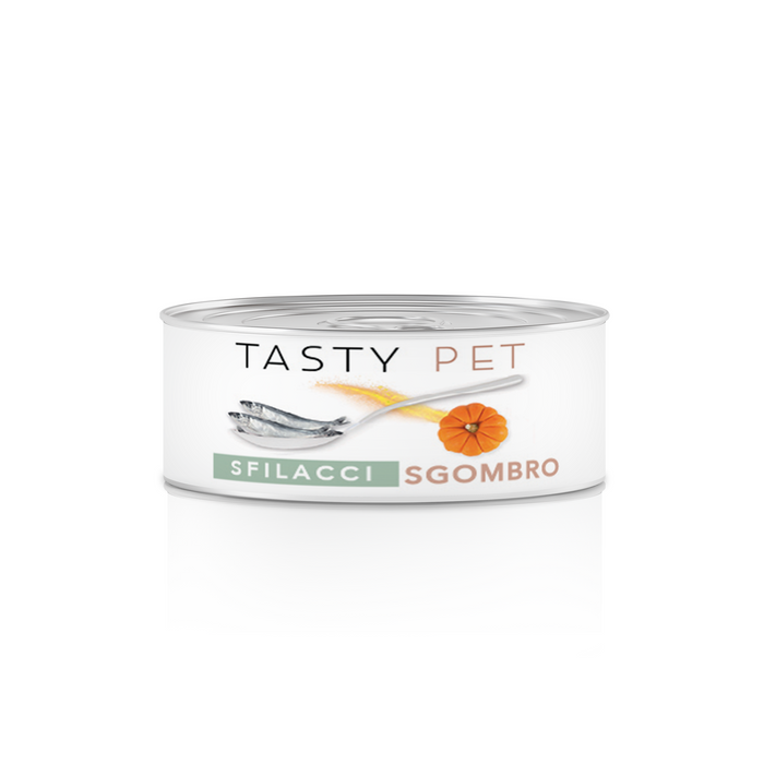 Tasty Pet Confezione di Alimento Completo Umido per Gatti - 5120 Sfilacci di Gamberetti Sgombro Zucca