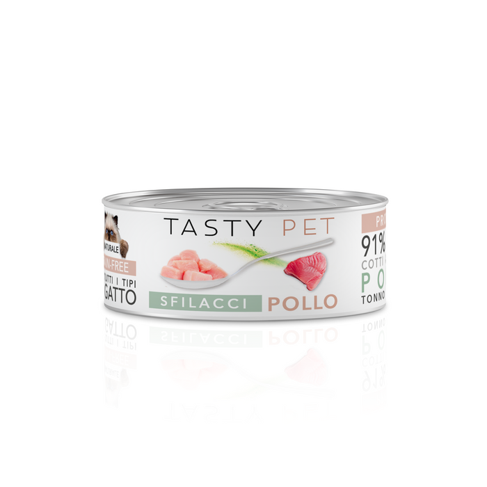 Tasty Pet Confezione di Alimento Completo Umido per Gatti - 5104 Sfilacci Tonno e Zucca